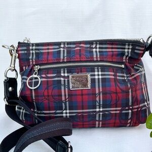 Coach Poppy Plaid Print Crossbody Bag